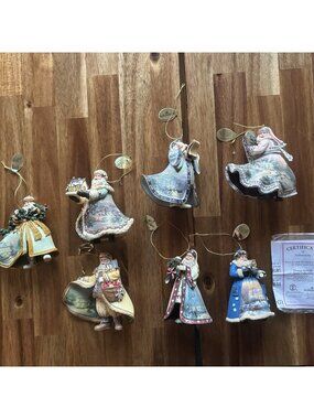 Lot of 7 Thomas Kinkade Santa Christmas Ornaments by Ashton Drake Heirloom COA